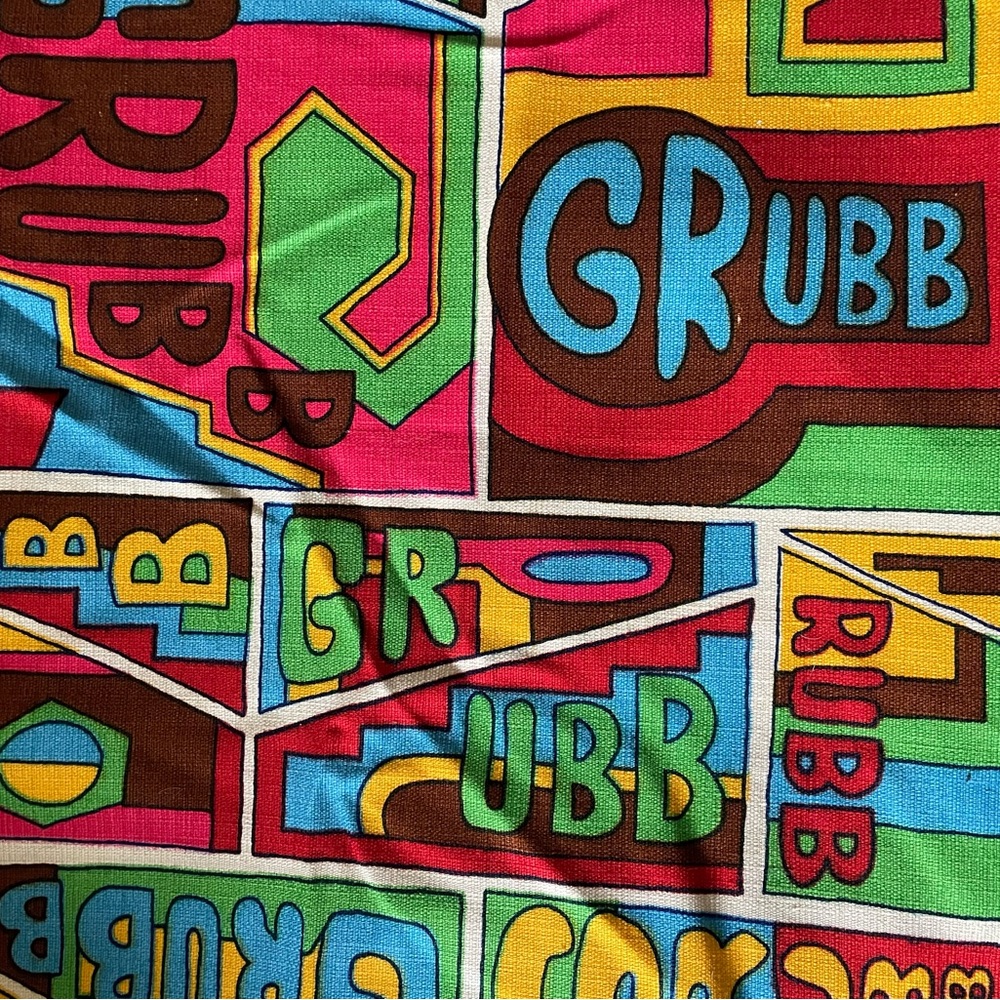 Rare Vintage 1960’s Robert Bruce “GRUBB” Barkcloth  6 1/2+ Yards